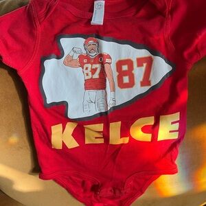 Rabbit Skins Red Football Graphic Baby Onesie